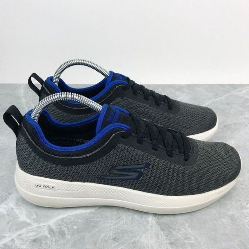 Skechers Trainers Goodyear GoWalk Stability Mens Size 7 Shoes Black Blue Running